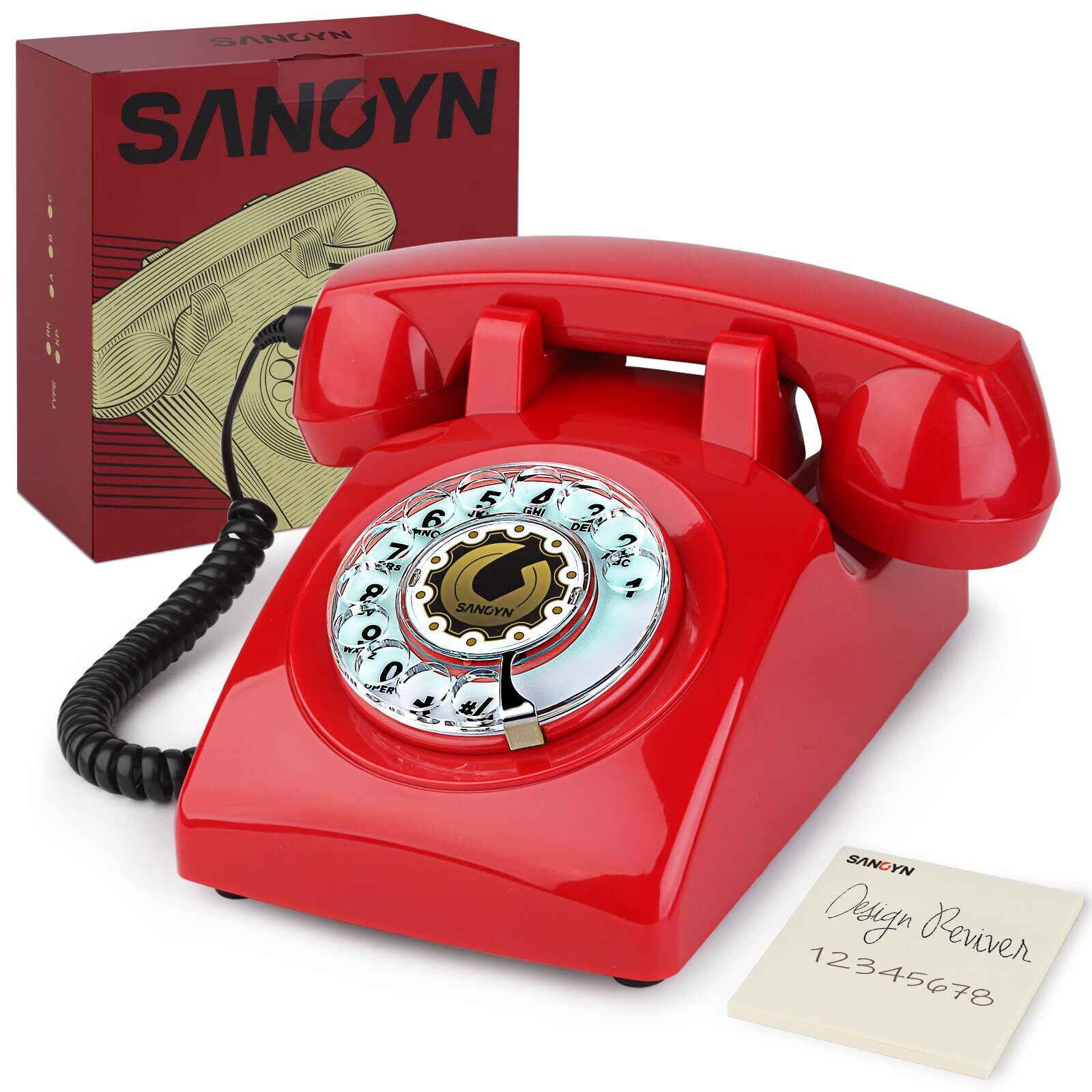 1960s Classic Old Style Rotary Phone Vintage Telephone for Landline with Mechan