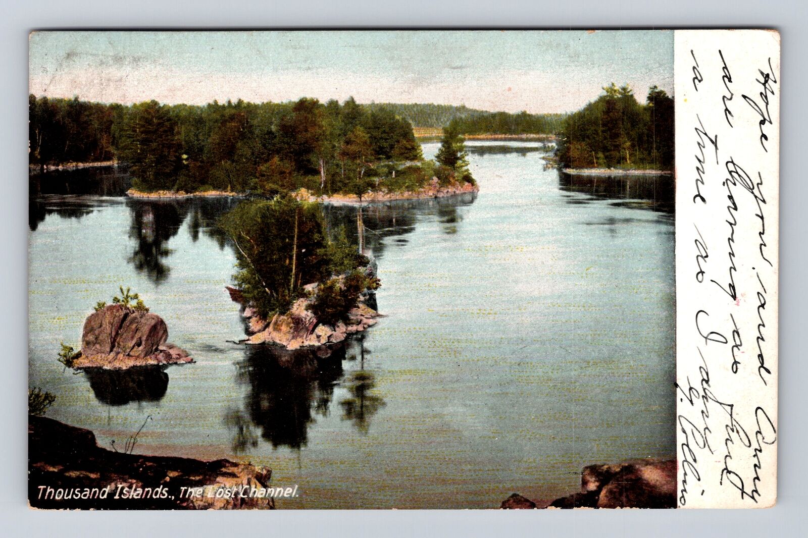 Thousand Island NY-New York, The Lost Channel, Antique, Vintage c1908 Postcard