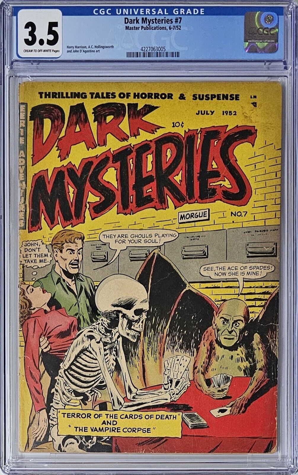 Dark Mysteries #7 CGC 3.5 Master 1952 Golden Age Pre-Code Horror 