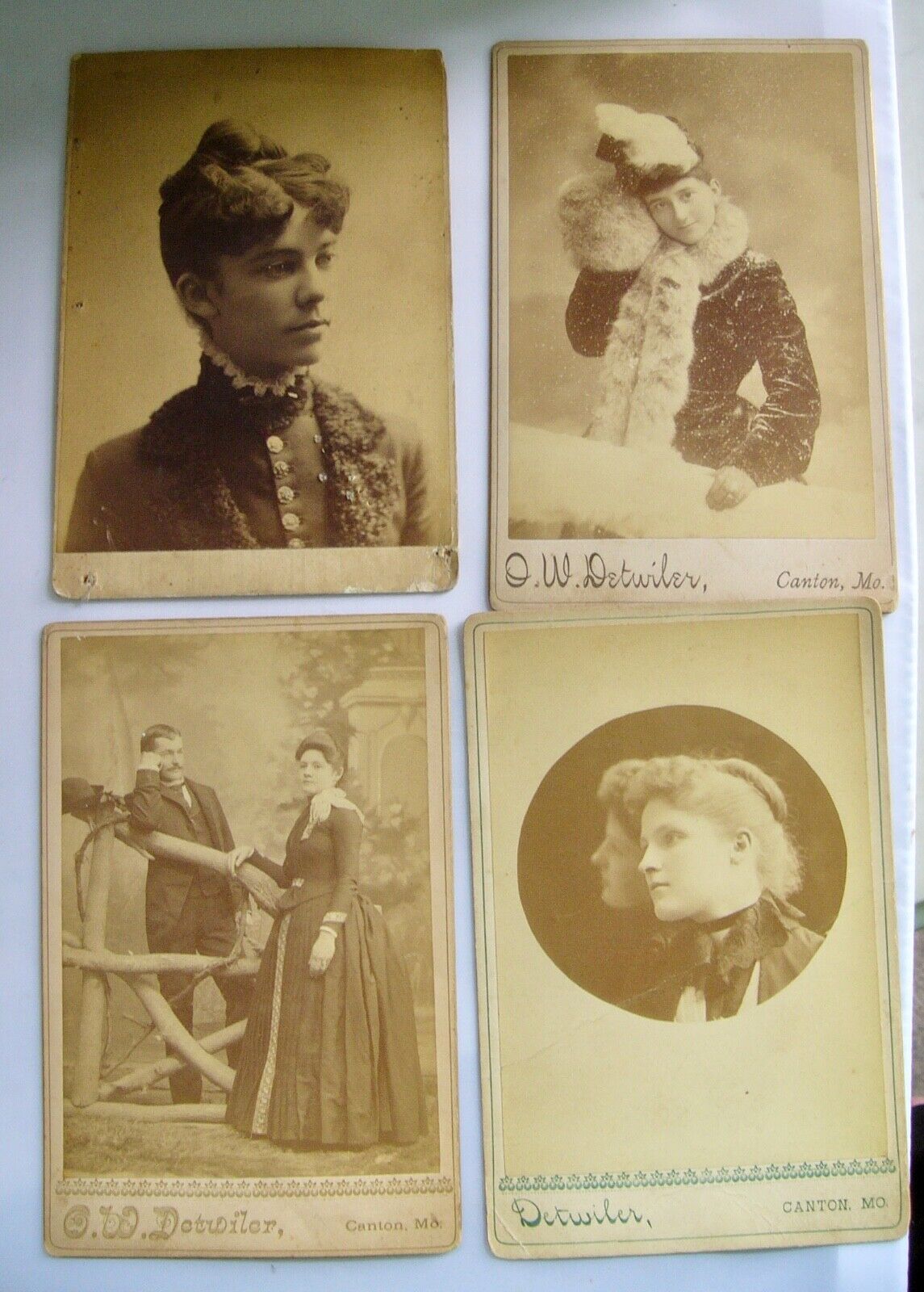 4 Cabinet Cards, O.W. Detwiler, Canton, Missouri