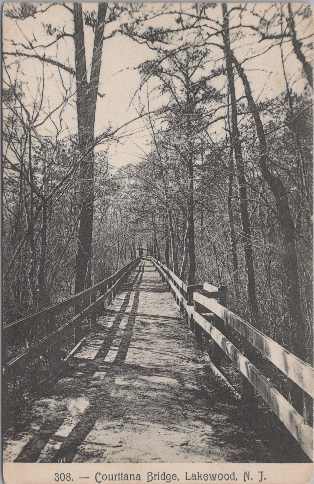 Courttana Bridge, Lakewood New Jersey c1910s? Postcard