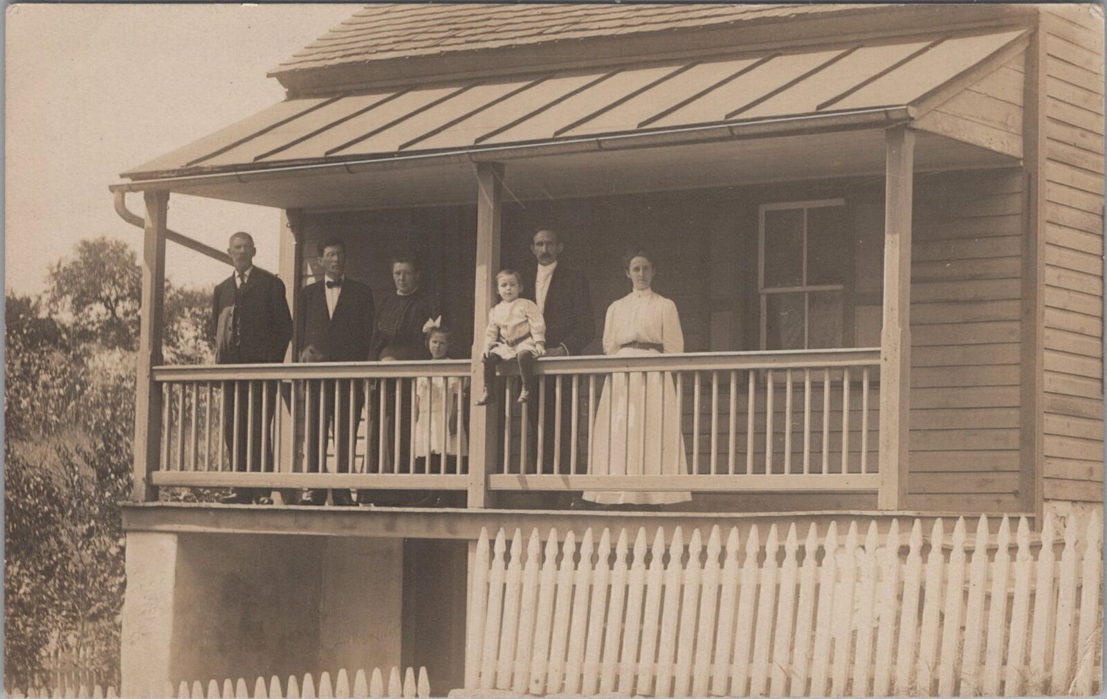 RPPC Postcard Conestoga PA Mrs Beny Hill + Son + Daughter 1907