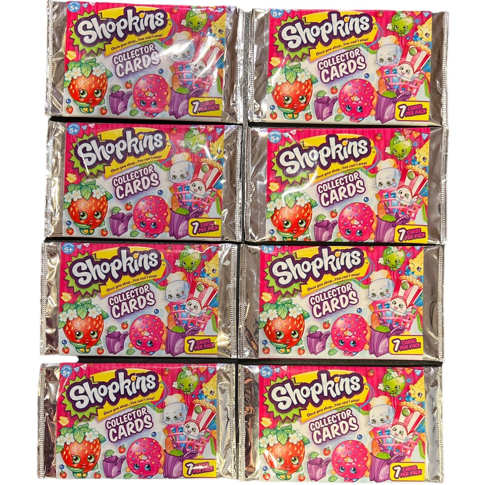 Lot of (8) 2013 Shopkins Collector Card Packs 9 per pack Factory Sealed