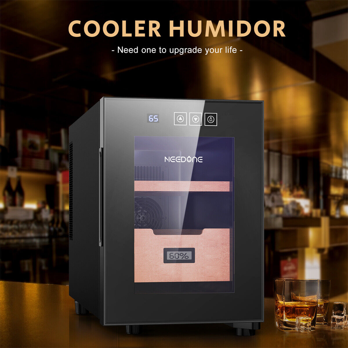 NEEDONE 100 Capacity Electronic Cigar Cooler Humidor  16L Heating & Cooling 