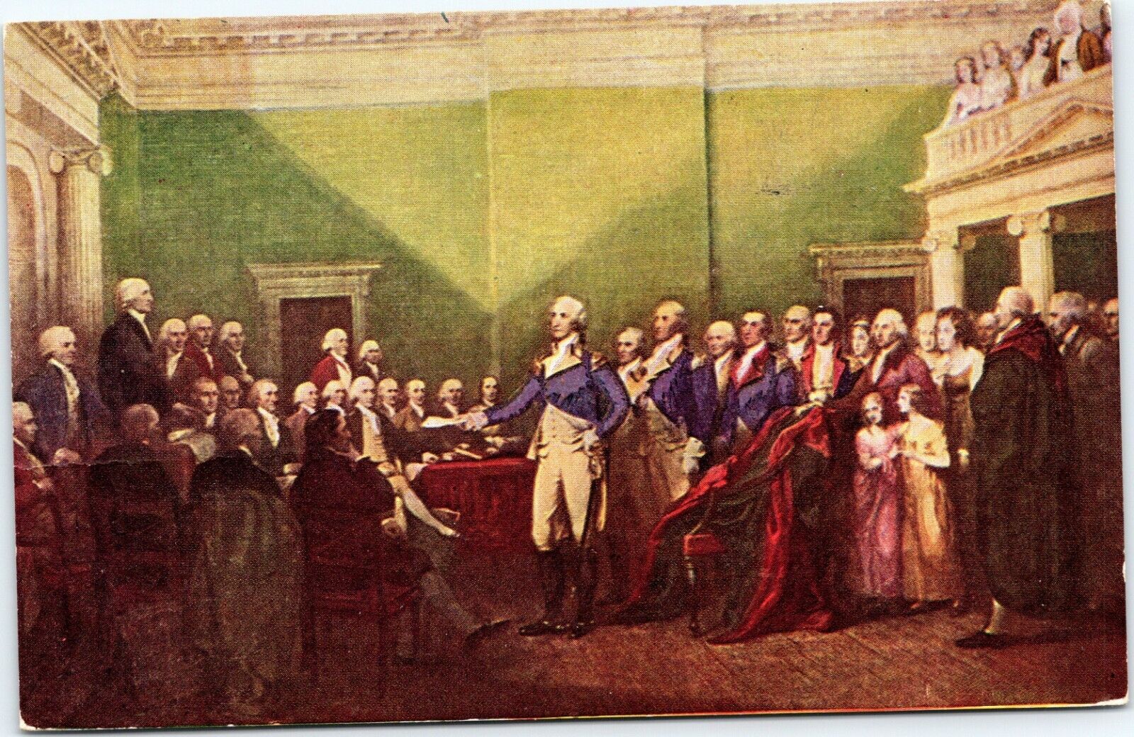 postcard Washington DC - U.S. Capitol Resignation of General Washington painting