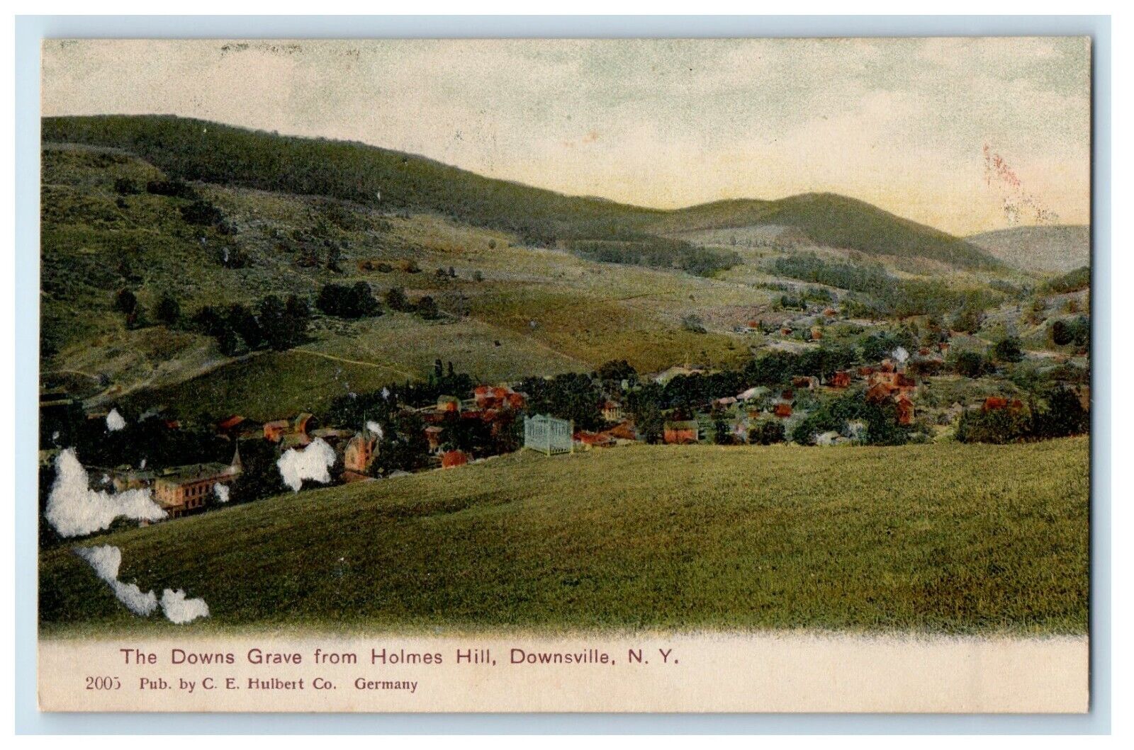 c1905 The Downs Grave From Holmes Hill Downsville New York NY Antique Postcard