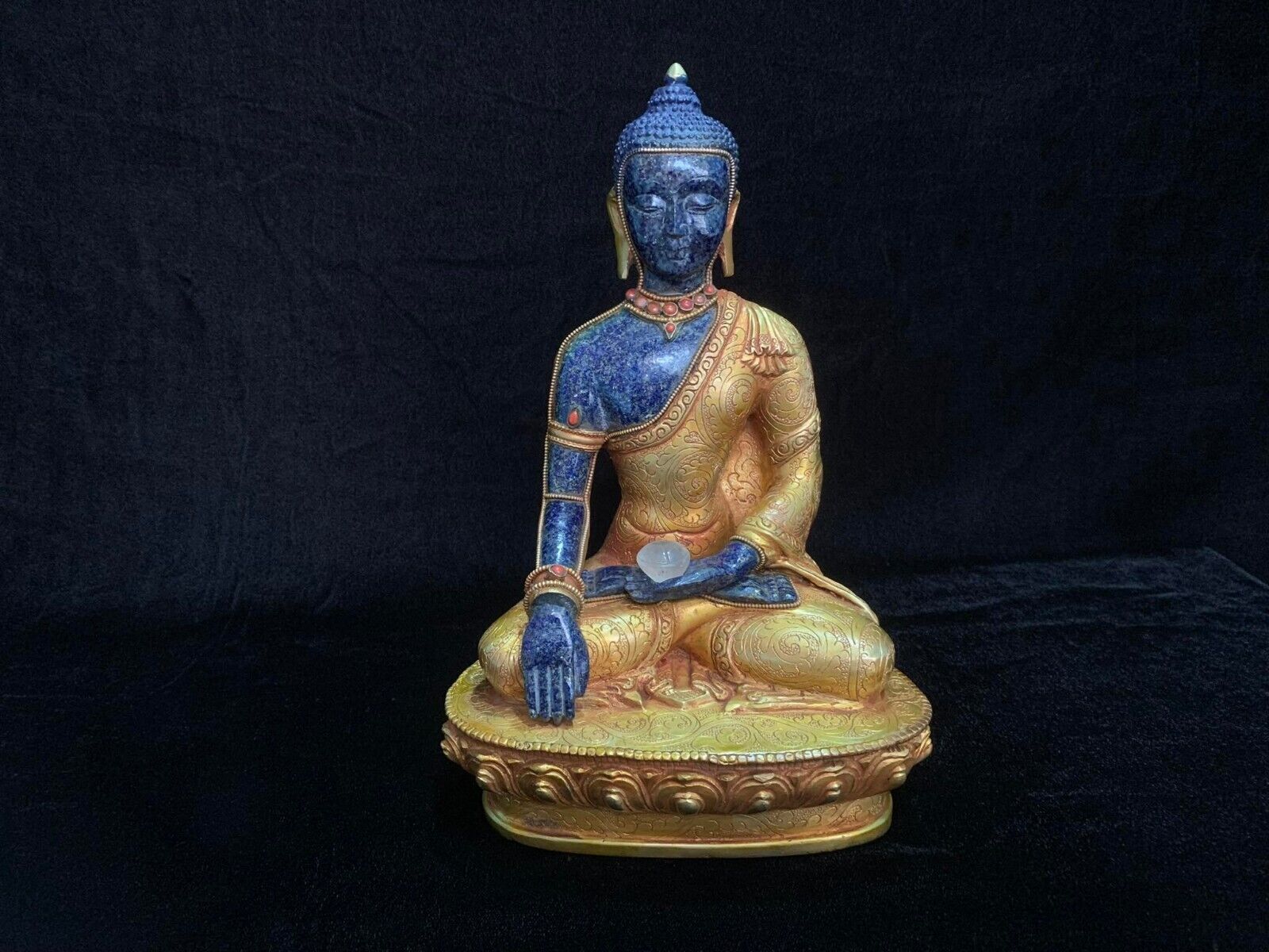 Magnificent Lapis Lazuli Shakyamuni Buddha Statue
