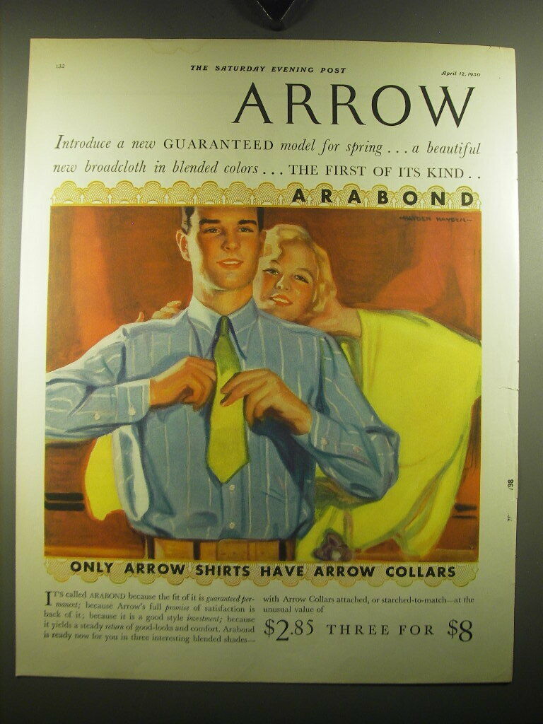 1930 Arrow Shirts Ad - art by Hayden Hayden
