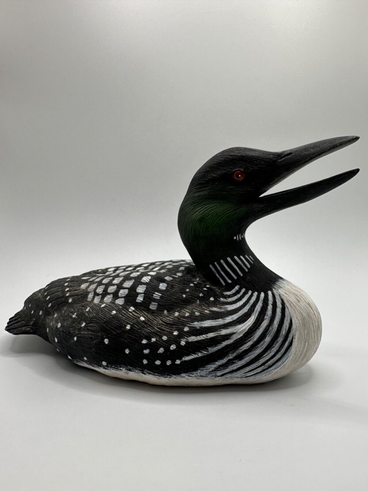Hadley Collection Hand Painted Common Loon Duck Decoy Figurine 3.25\