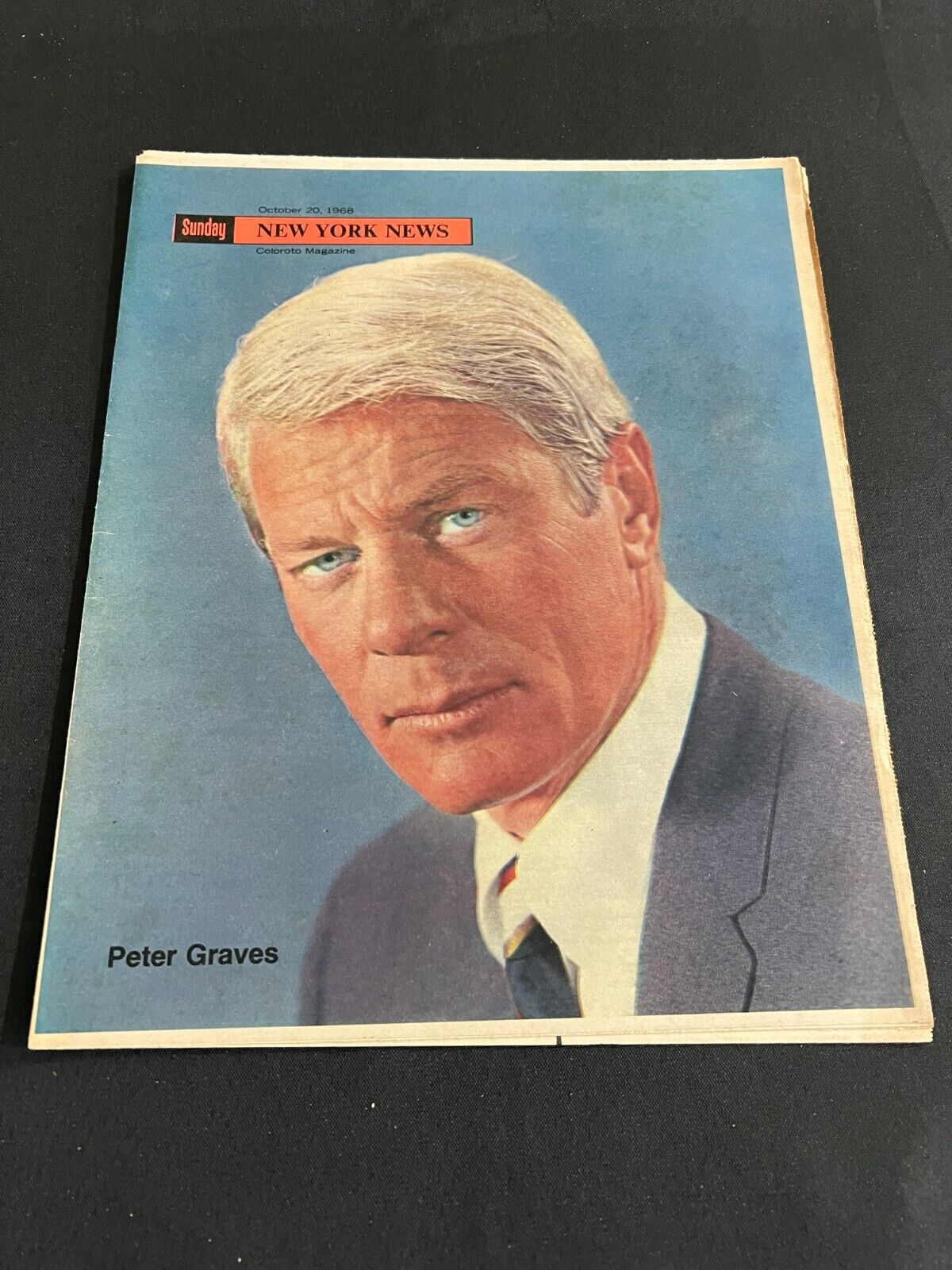 SUNDAY NEW YORK NEWS Coloroto Magazine Oct 20, 1968 PETER GRAVES Cover Photo