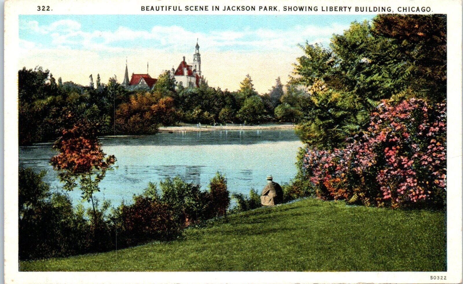 c1930s Postcard Chicago IL Illinois Jackson Park Liberty Building
