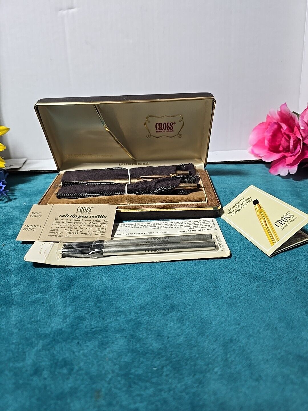 Vintage 14kt Gf Cross Pen And 2 Pencil Boxed Set With 3 Refills