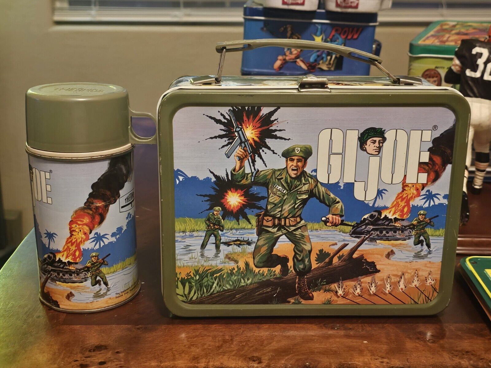 1967 GI JOE LUNCHBOX W THERMOS IN IMMACUALTE COLLECTORS CONDITION  ** SEE VIDEO