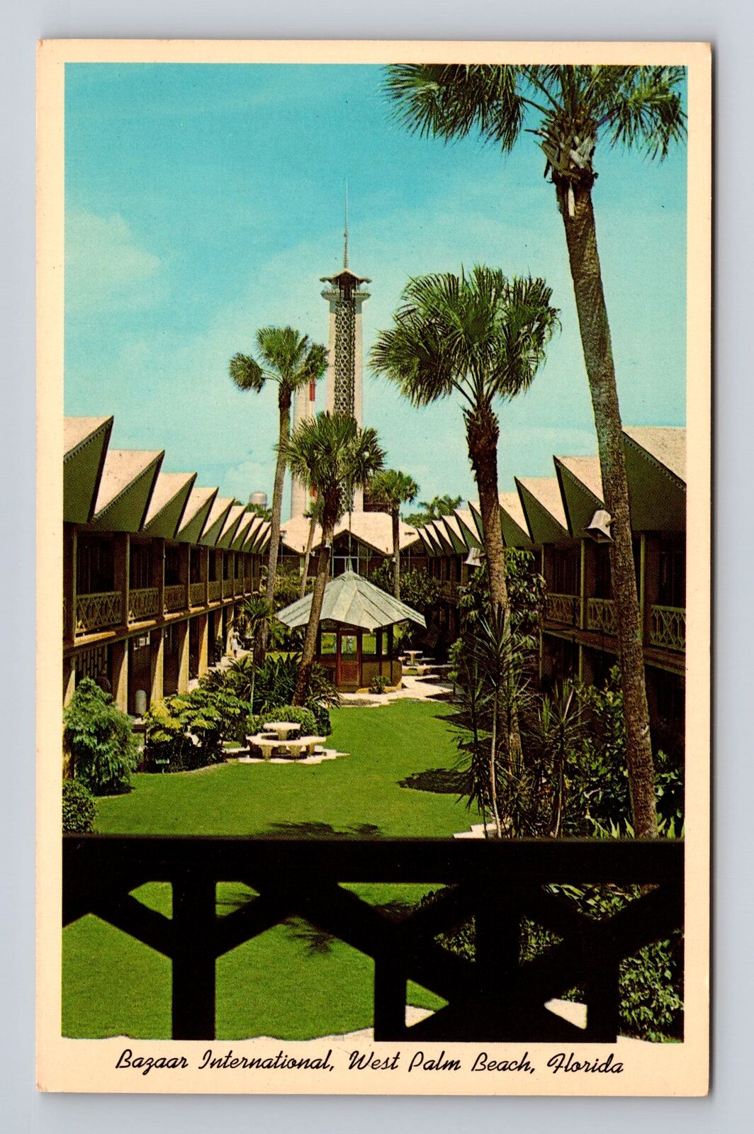 West Palm Beach FL-Florida, Bazaar International, Antique Vintage Postcard