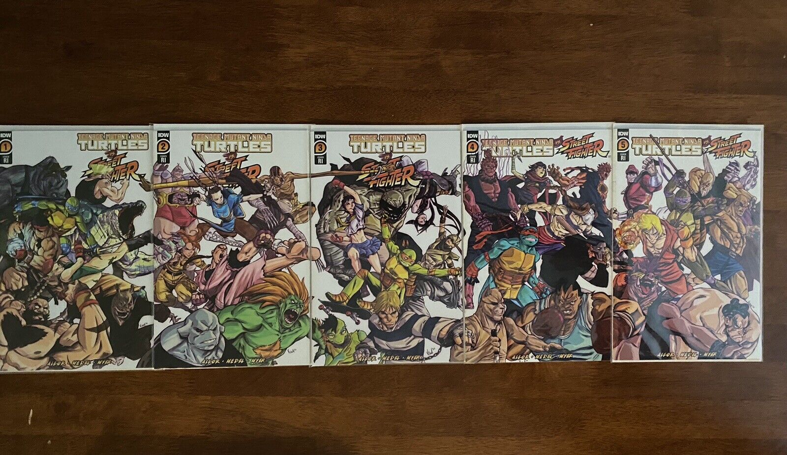 TMNT Vs. Street Fighter 1- 5 Complete Set of Connecting Covers Riccardo Federici