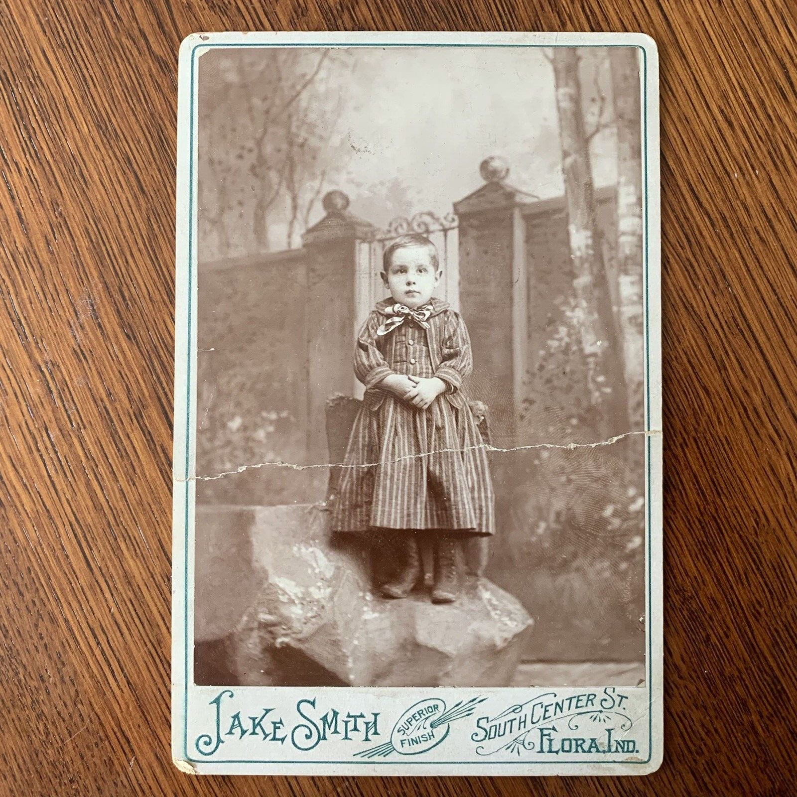 1894 Flora Indiana identified boy Claude Unger cabinet card photo Jake Smith IN