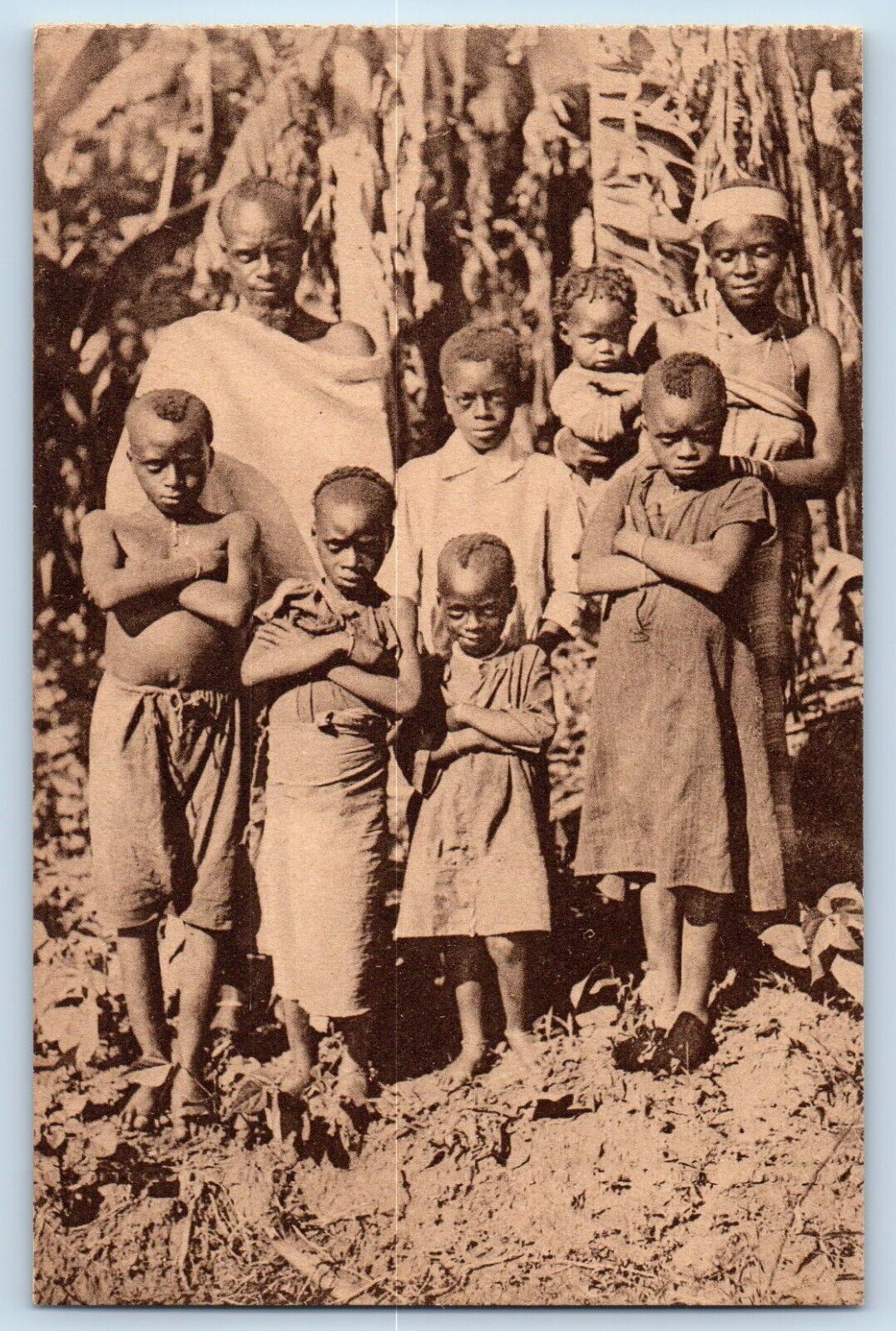 Rwanda Postcard Christmas Missionary Africa Pygmies c1910\'s Antique