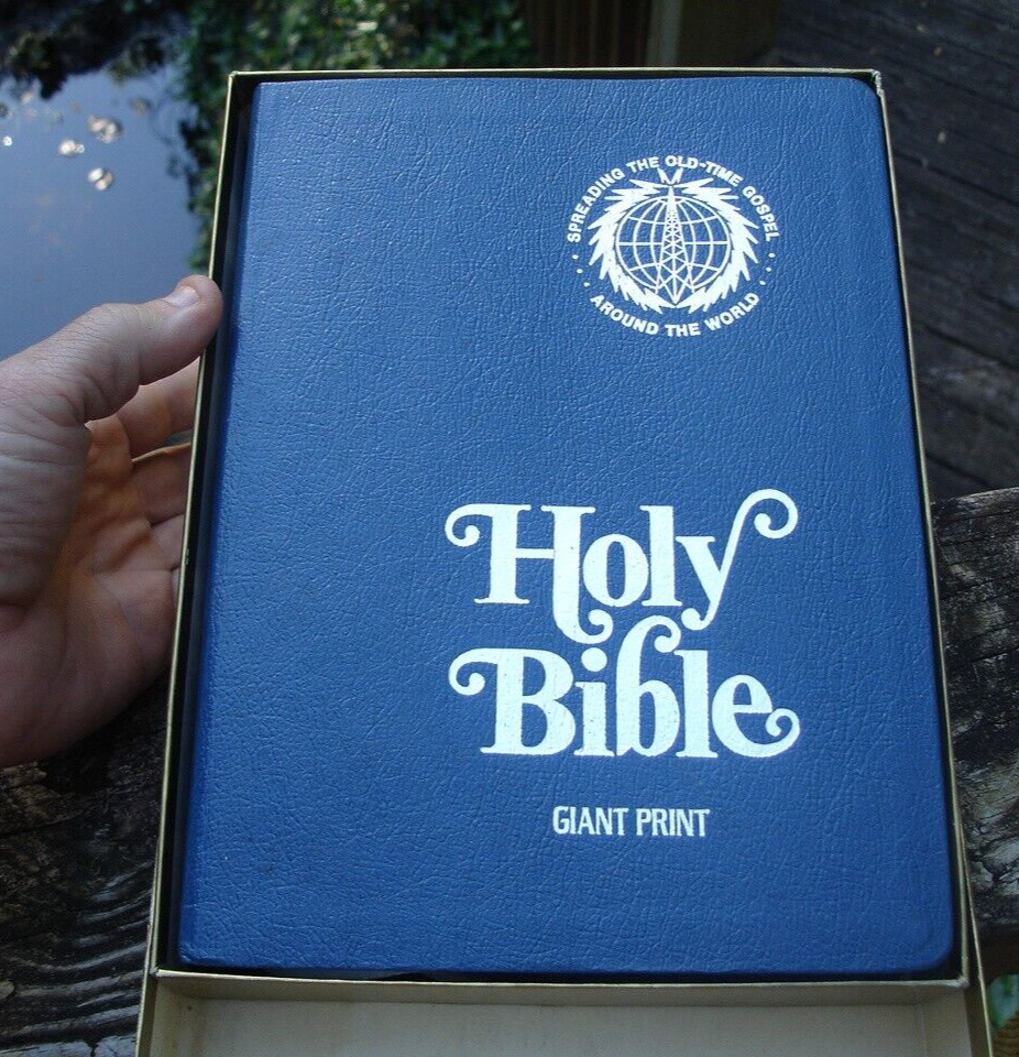 GIANT PRINT Holy Bible Red Letter 1973 ed Old Time Gospel Hour KJV Jerry Falwell