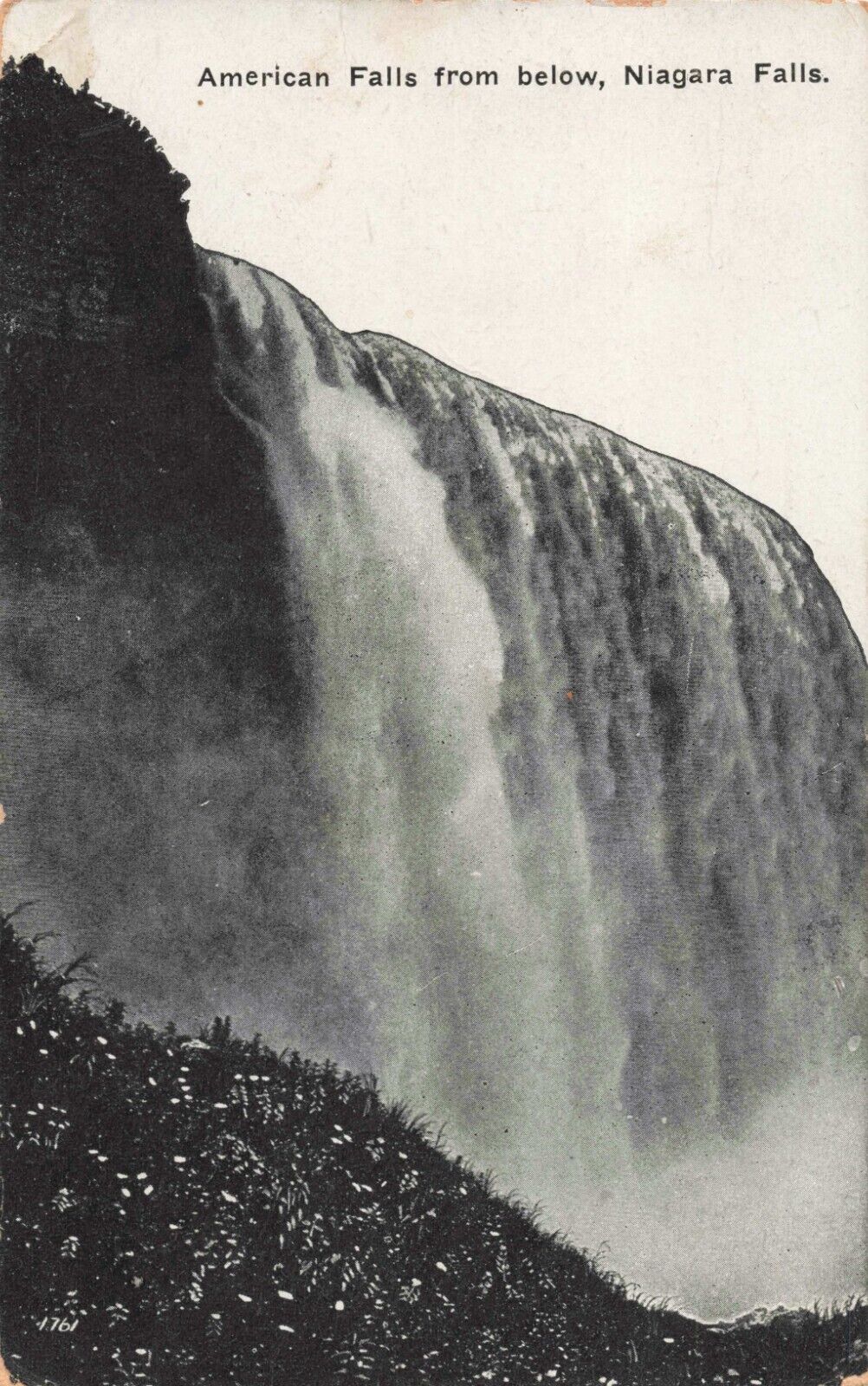Niagara Falls New York, American Falls from Below, Vintage Postcard