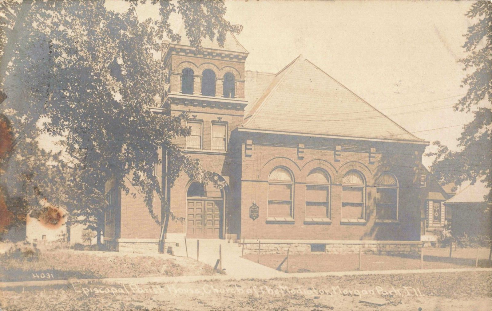 Episcopal Parish House Church of the Mediator Morgan Park IL 1912 RPPC 014