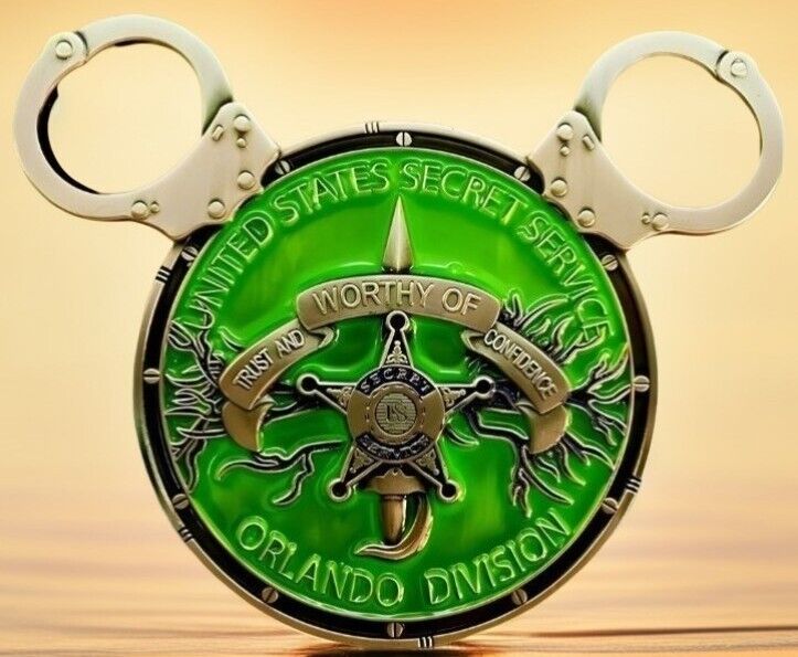 🔥U.S. Secret Service WDW Orlando Field Office Green Disney Ears Challenge Coin