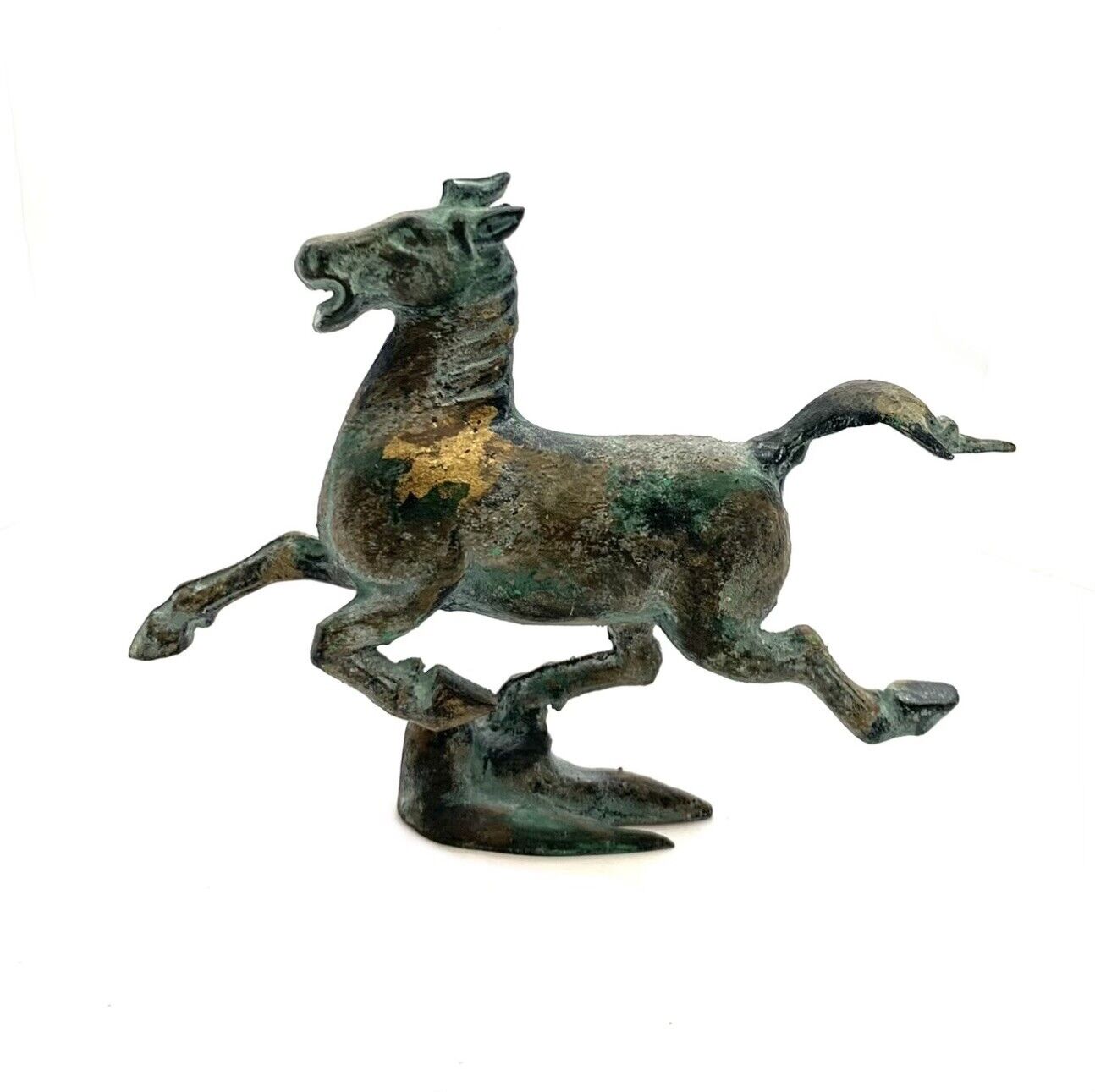 Horse Flying Metal Figurine Old Vintage Oriental  Decor