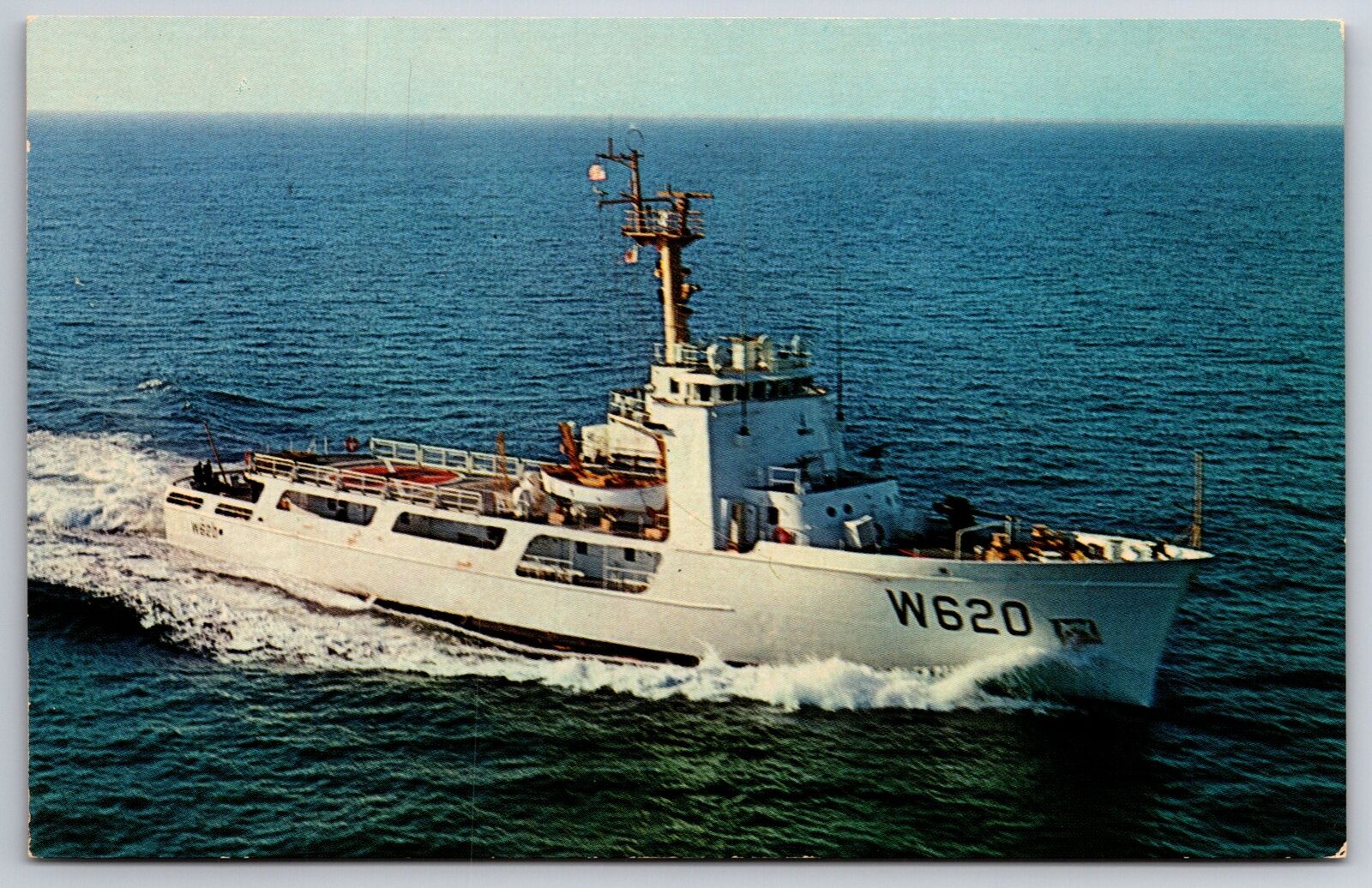 Military Ships~Birds Eye View Of USCGC Resolute WMEC-620 Cutter~Vintage Postcard