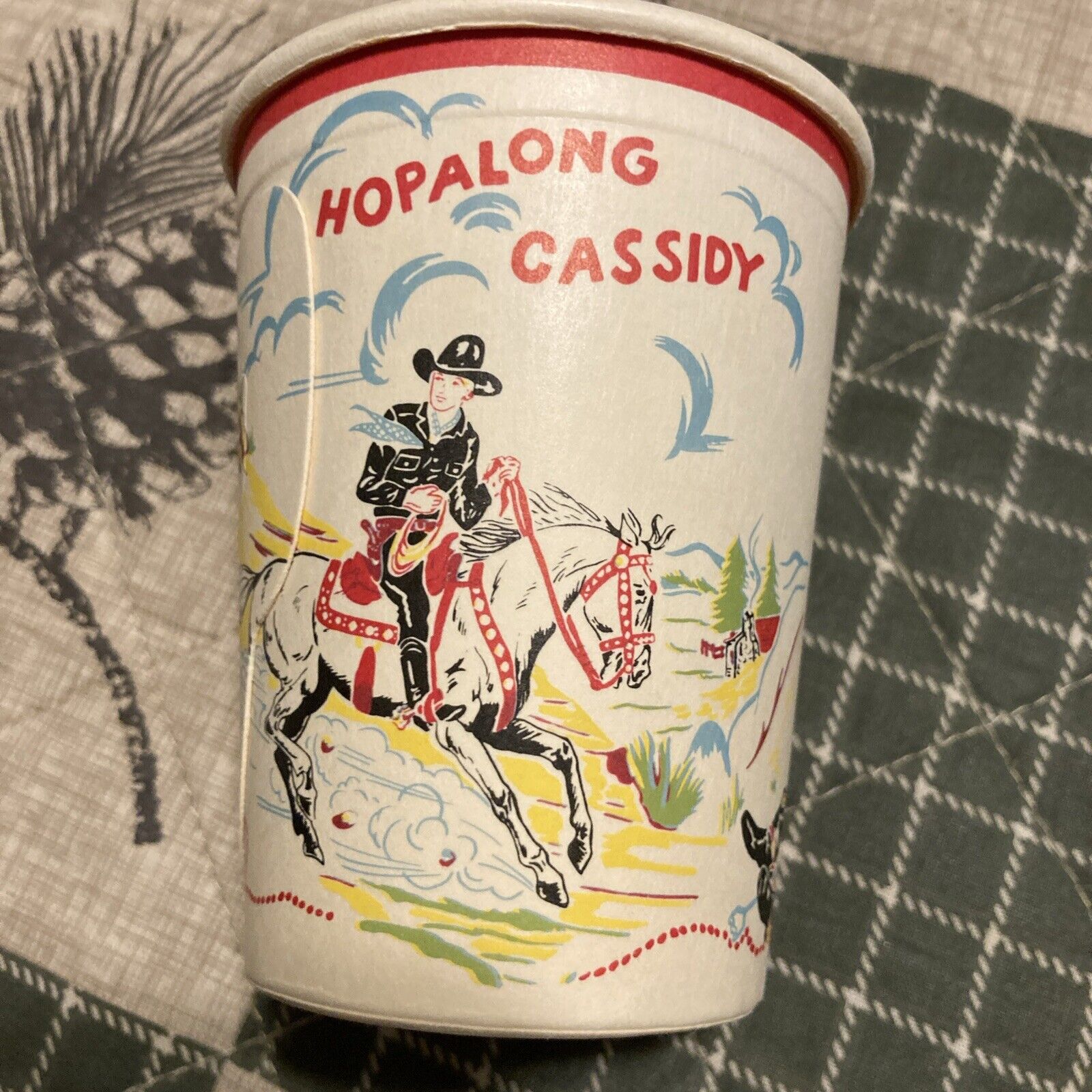 VINTAGE Paper Cup HOPALONG CASSIDY Coffee Cup Drive In Restaurant Unused 1950s