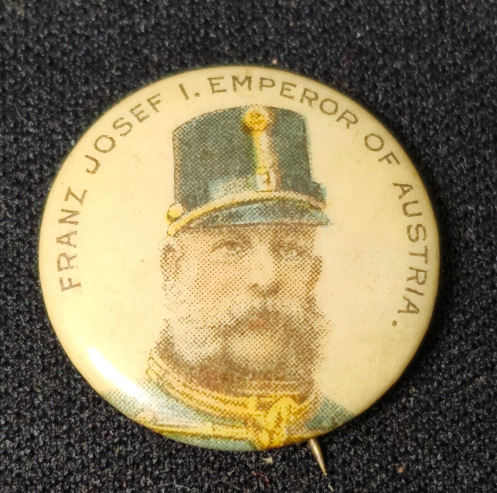 1890's Pepsin Gum Pinback - Franz Josef Emperor of Austria