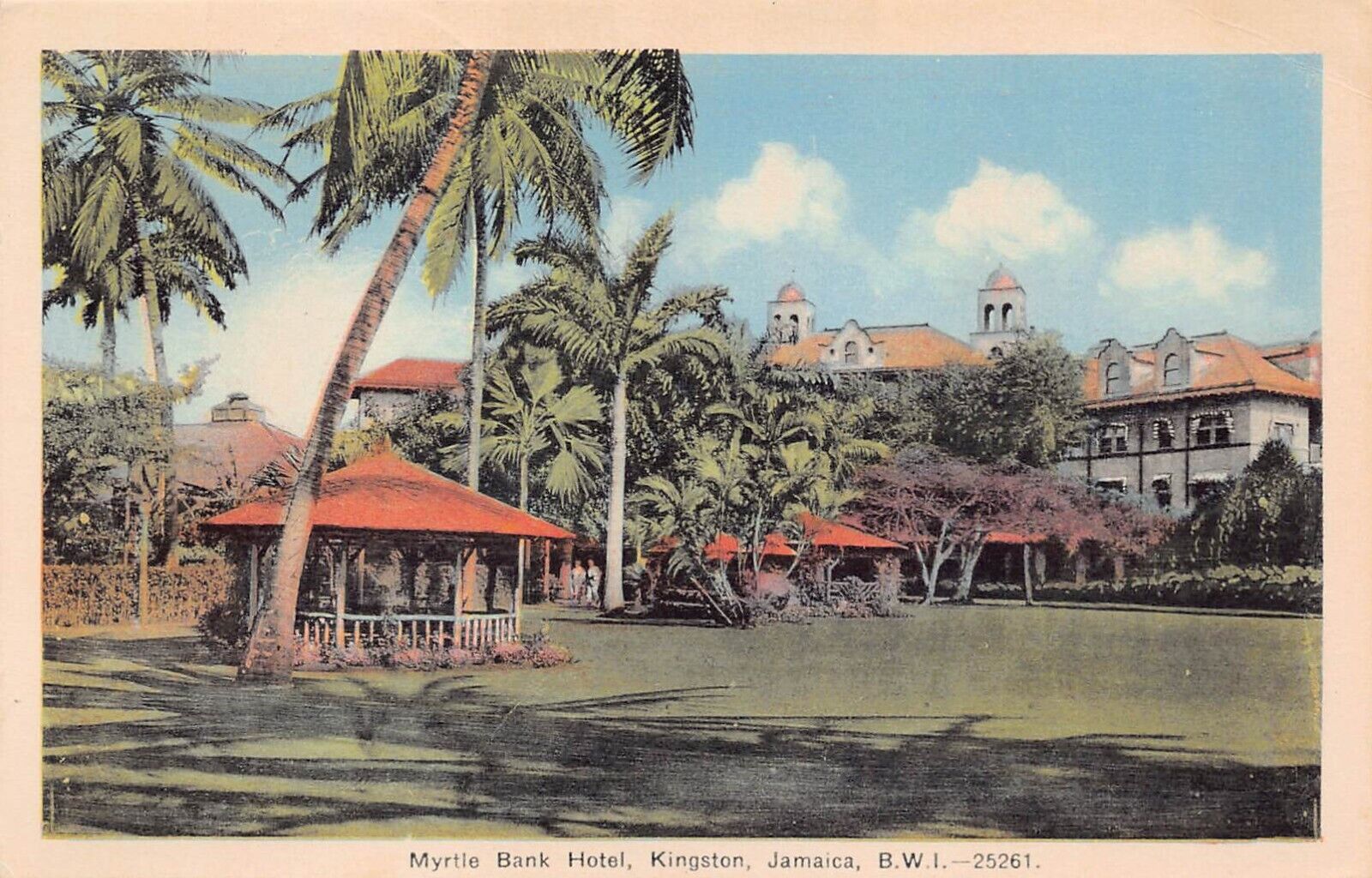 Myrtle Bank Hotel Kingston Jamaica Harbor Street Golf Course Vtg Postcard B36