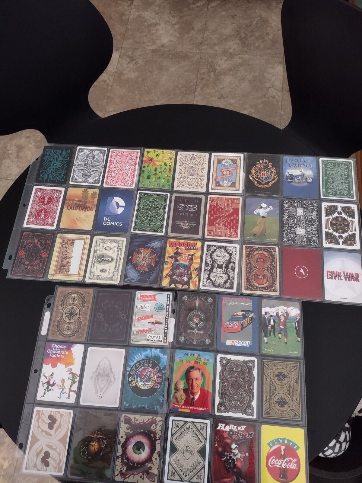 Lot #4 -  45 Different Poker Size SINGLE SWAP Playing Cards Some  Novelty Unique
