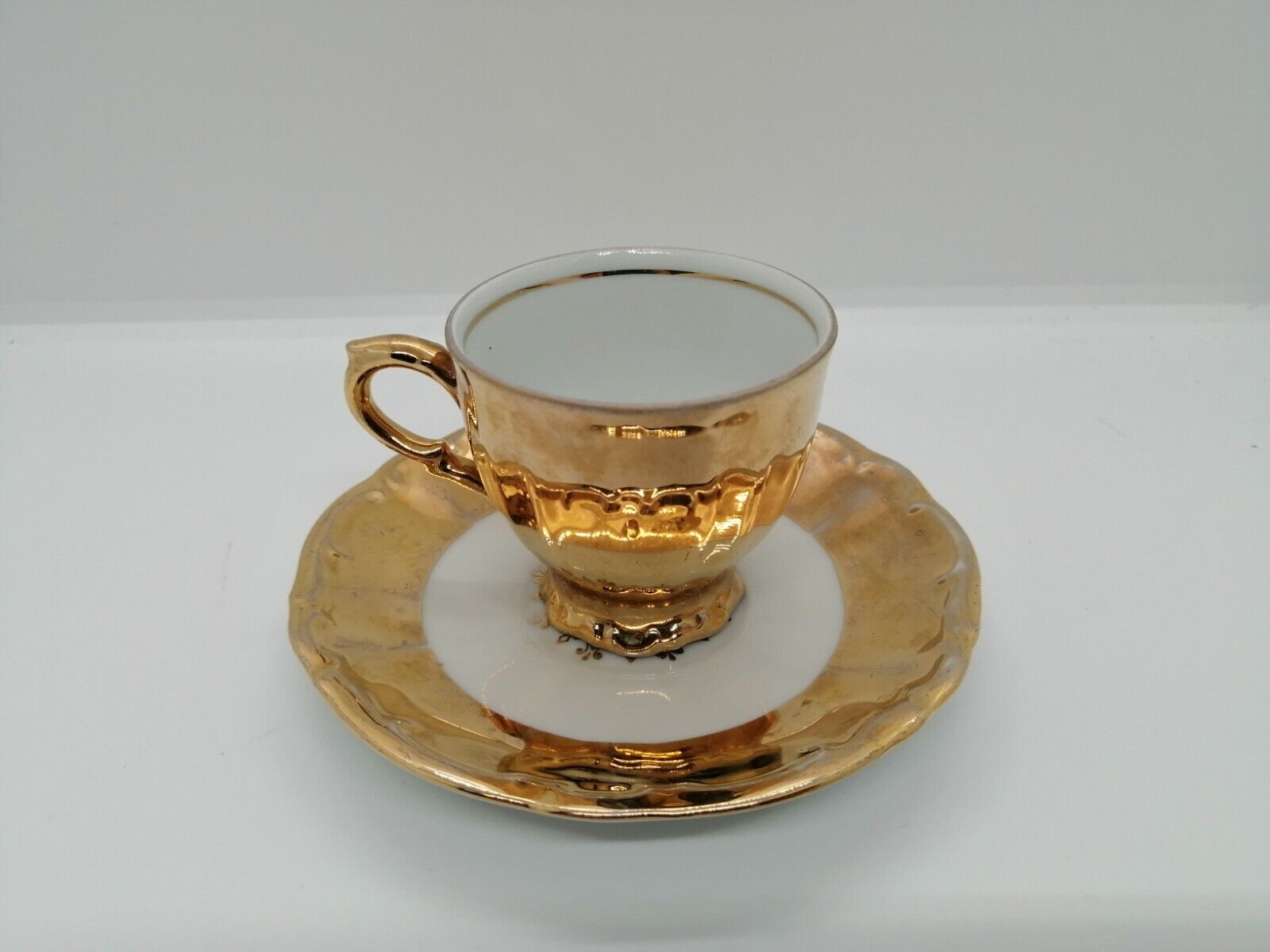 Vintage Bareuther Bavaria Germany Gold Gilded Tea Coffee Cup & Saucer 60ml
