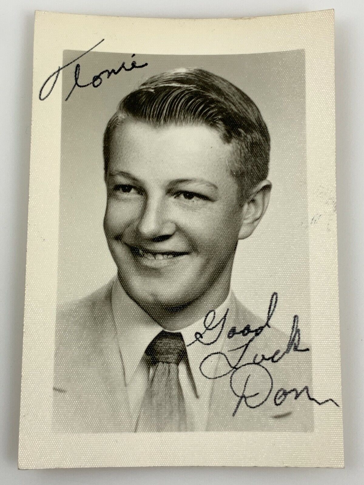 AgB) Found Photo Photograph 1950\'s High School Young Man B&W Colorado
