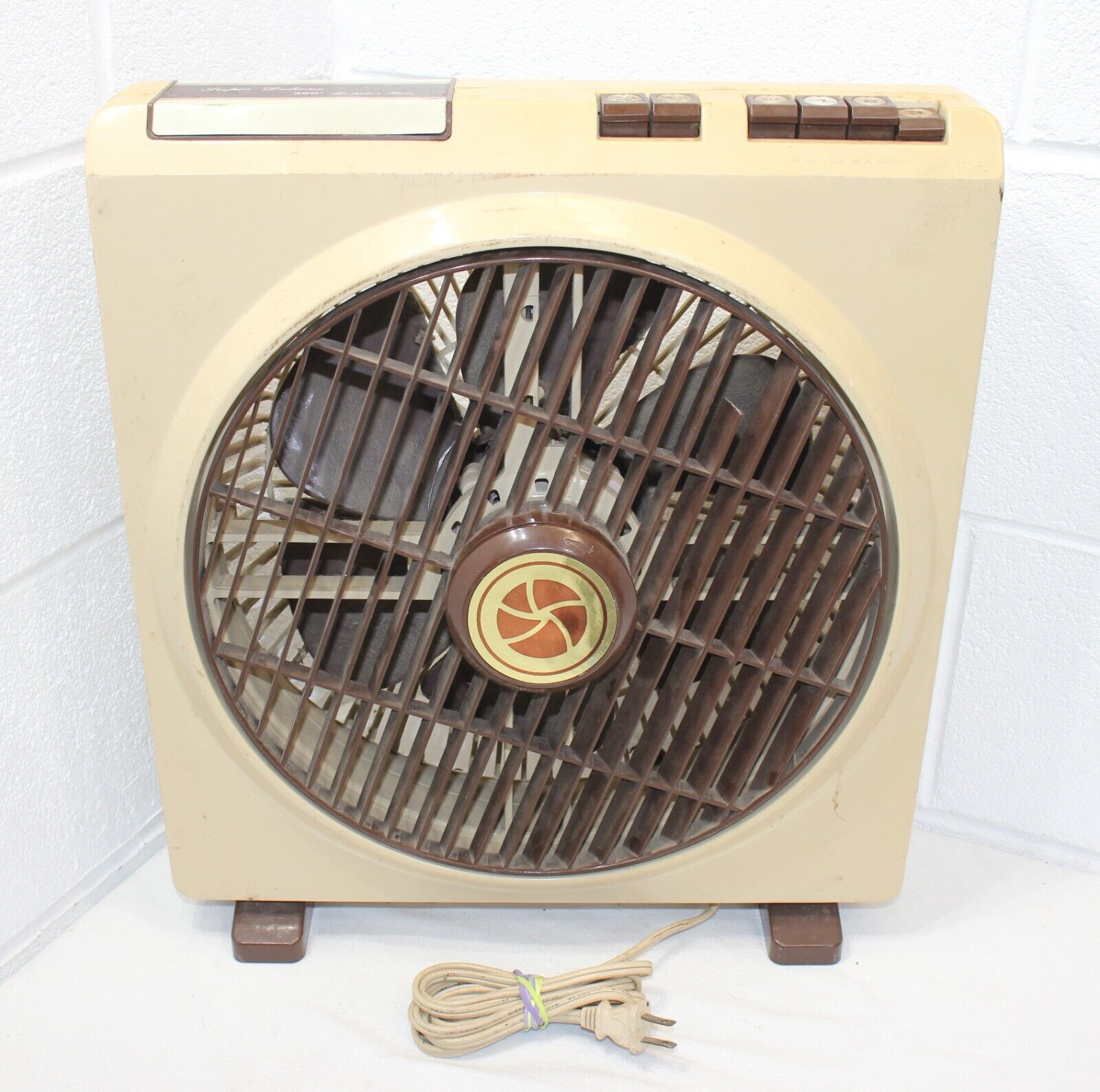 Vintage KB-12-1 Rotator Box Fan Deluxe 360 Degree Fan Works, ROTATOR BROKEN