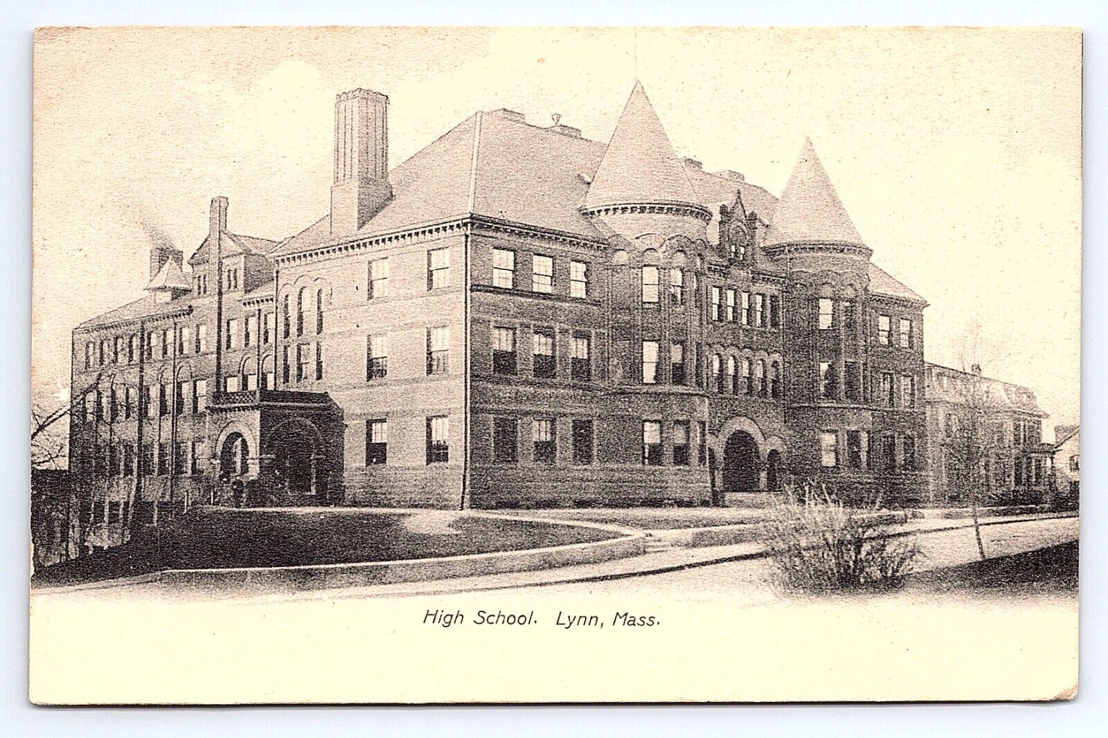 Postcard High School Lynn Massachusetts MA