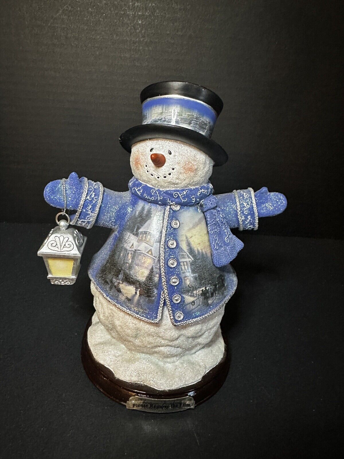 Thomas Kinkade Victorian Christmas Snowman Figurine Winter Wonderland