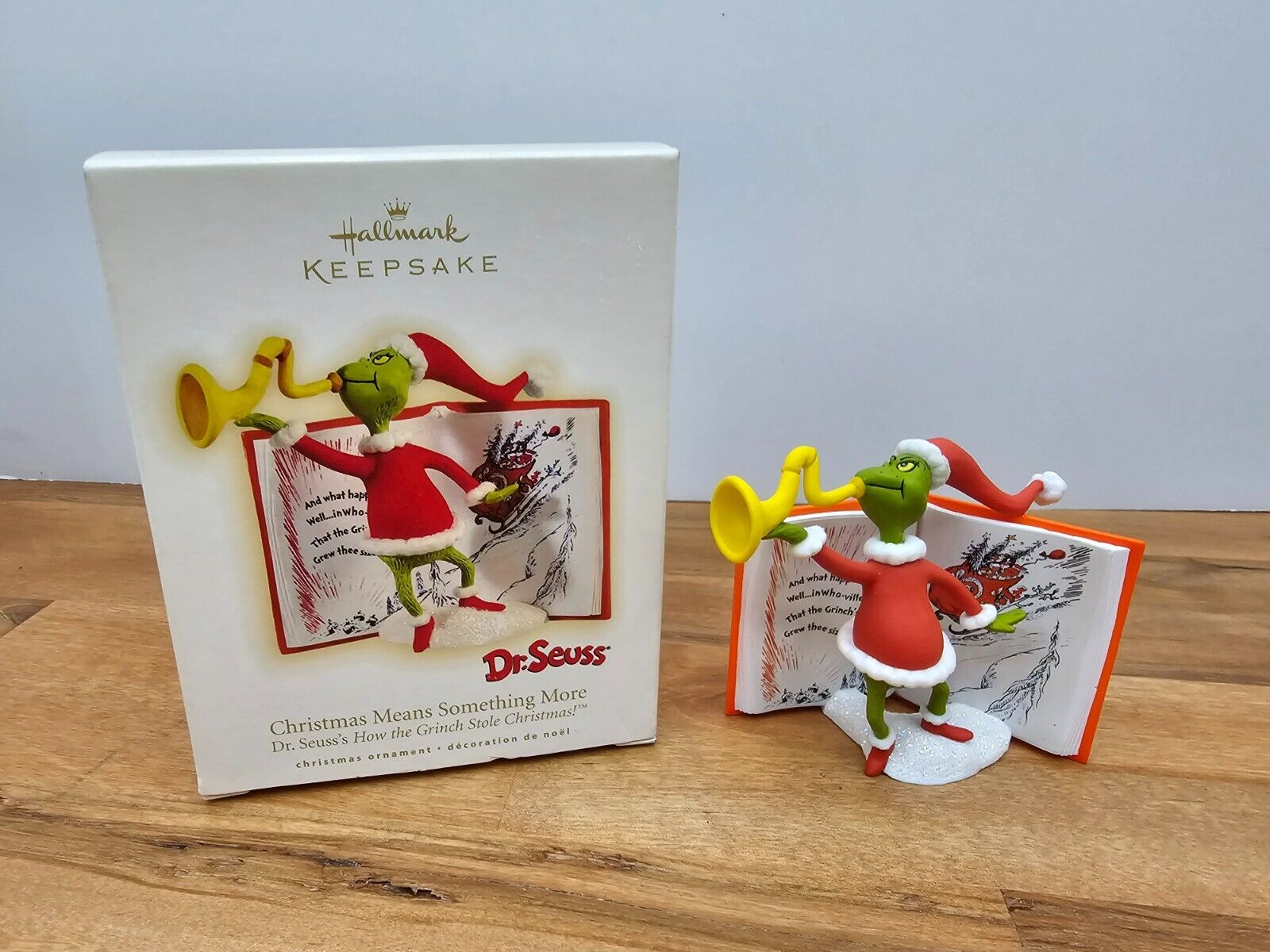 New 2009 Hallmark Dr Seuss Grinch Stole Christmas Means Something More Ornament