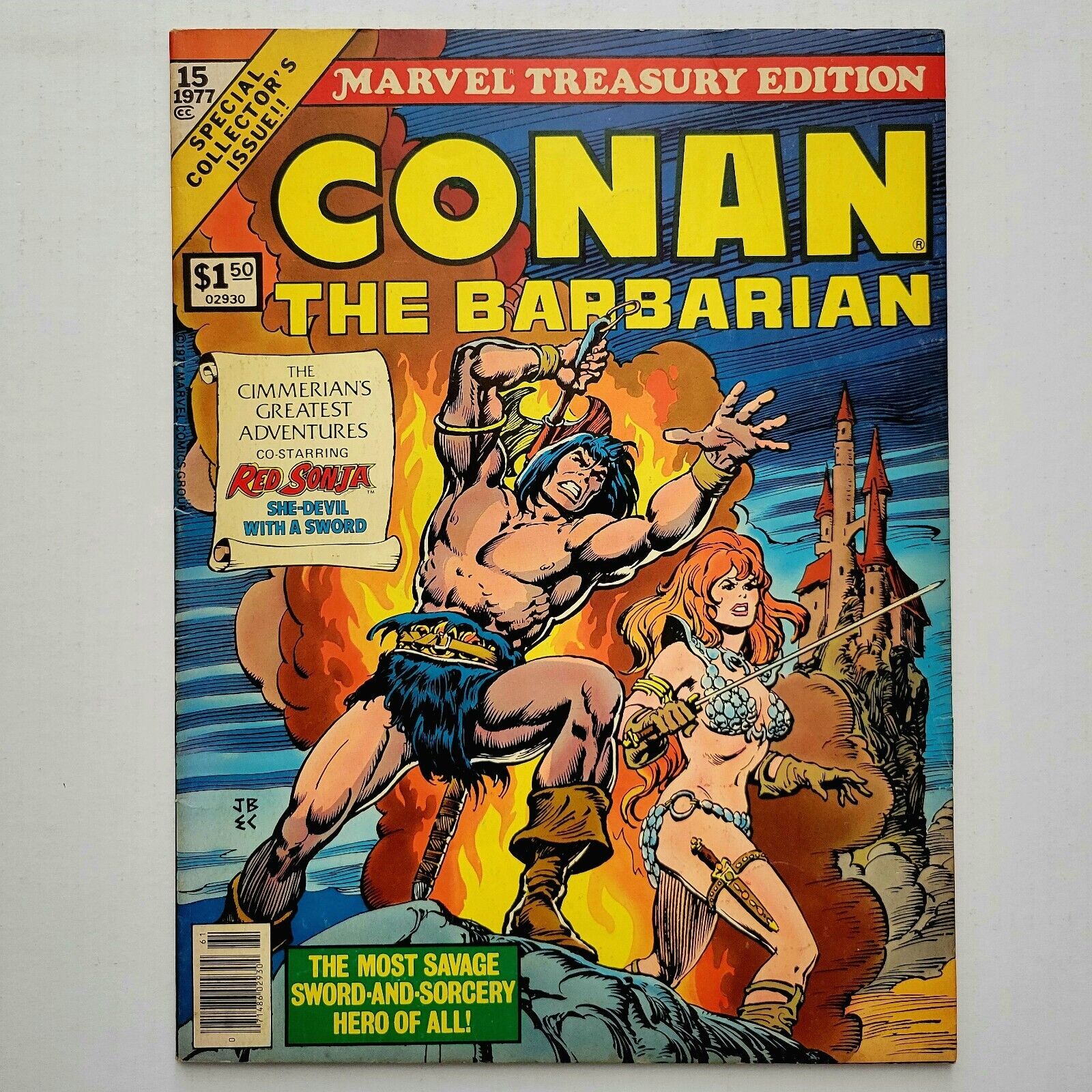 MARVEL TREASURY ED #15 (1977) Conan The Barbarian, RED SONJA Pin-Ups Barry Smith