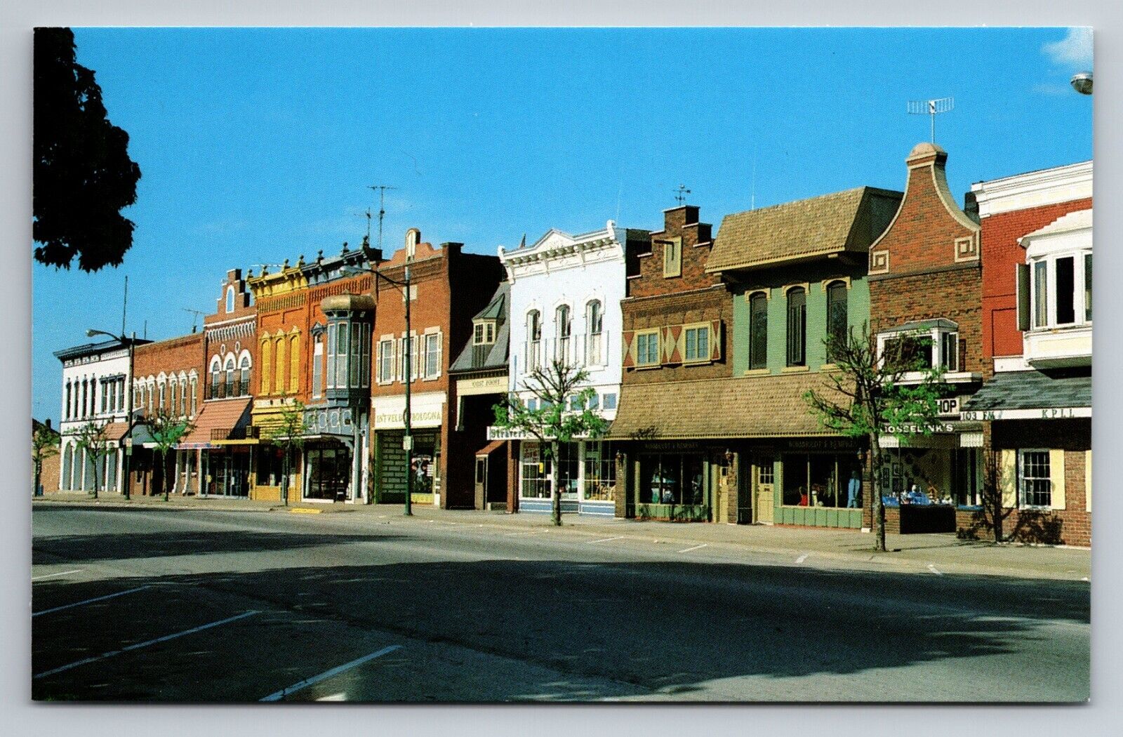 Dutch Architecture Business District Pella Iowa Vintage Unposted Postcard