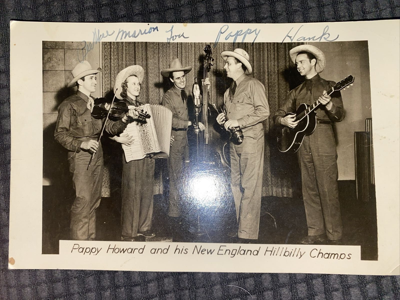 RARE  vintage Pappy Howard and his new England Hillbilly Champers signed photo