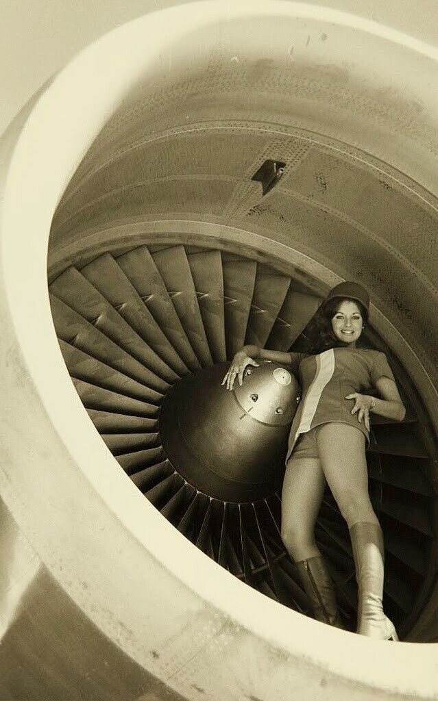 Vintage Flight Attendant Stewardess Photo 1679 Oddleys Strange & Bizarre