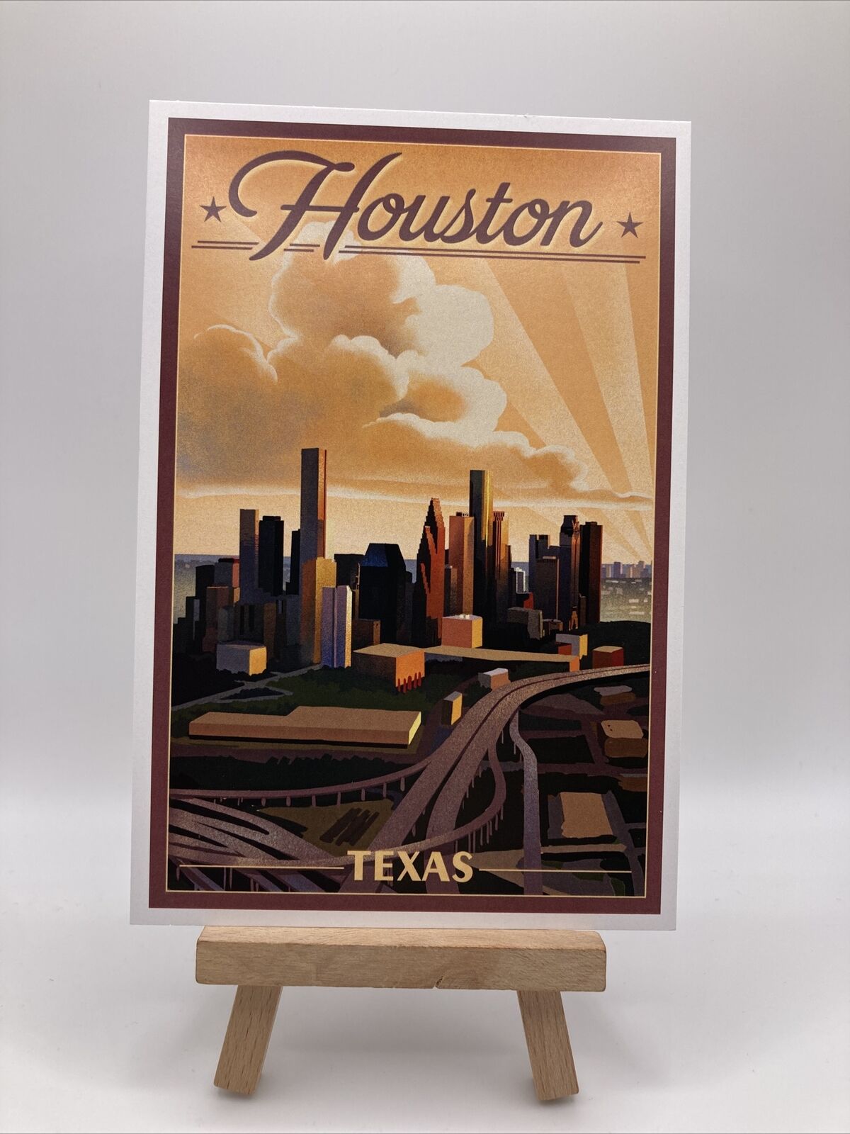 Houston, Texas Skyline - Lithograph - Lantern Press Postcard (E156)