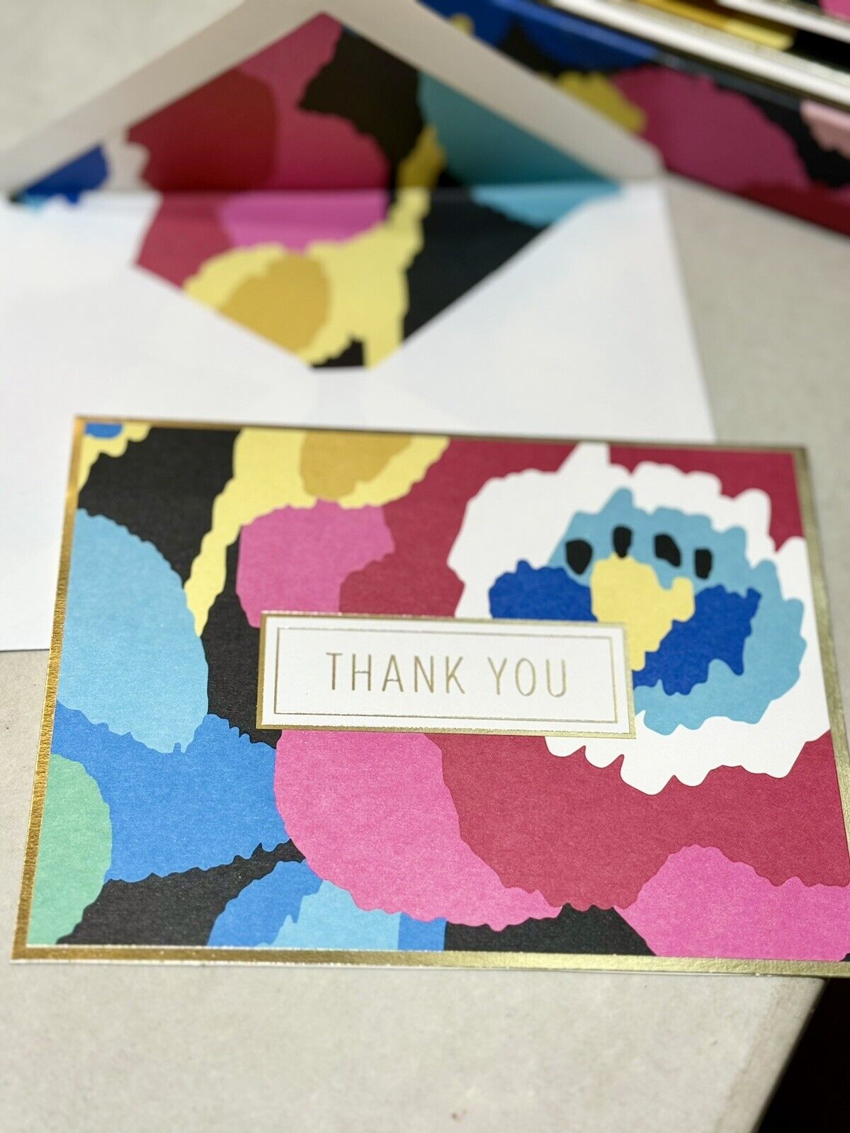 Maude Asbury Thank You Cards Blank Inside Notecards New W Box Stationary Floral