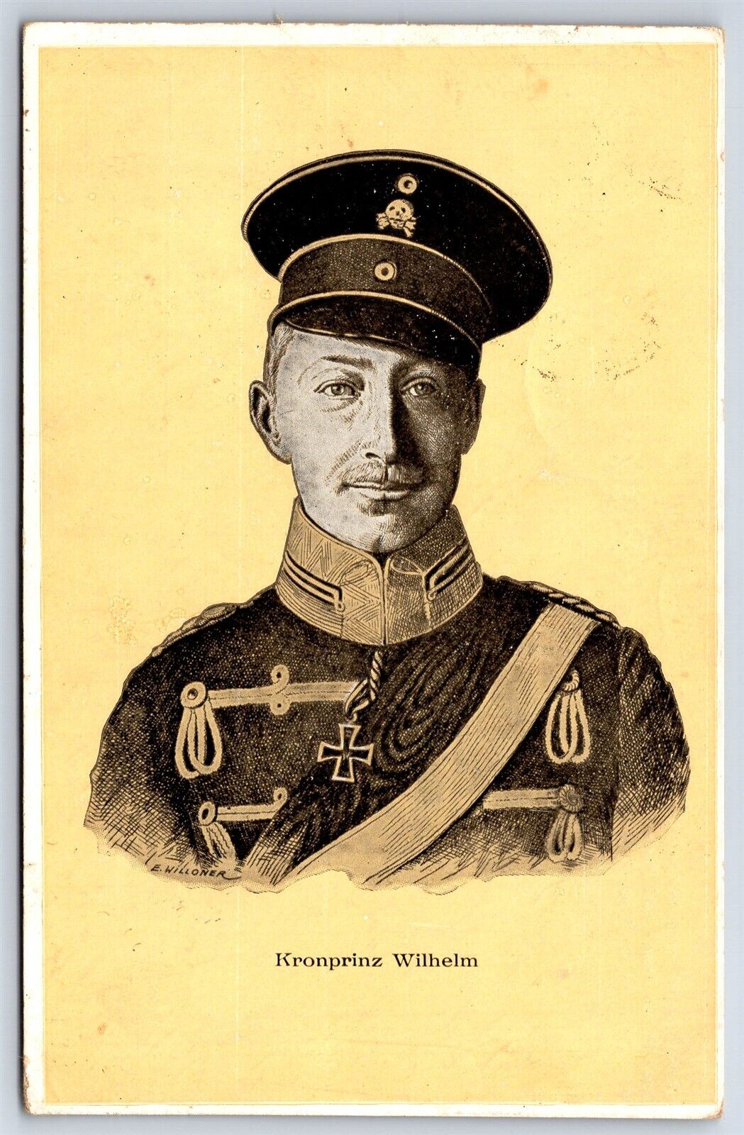 Postcard German Empire Royalty Crown Prince Wilhelm Of Prussia in Uniform AP2