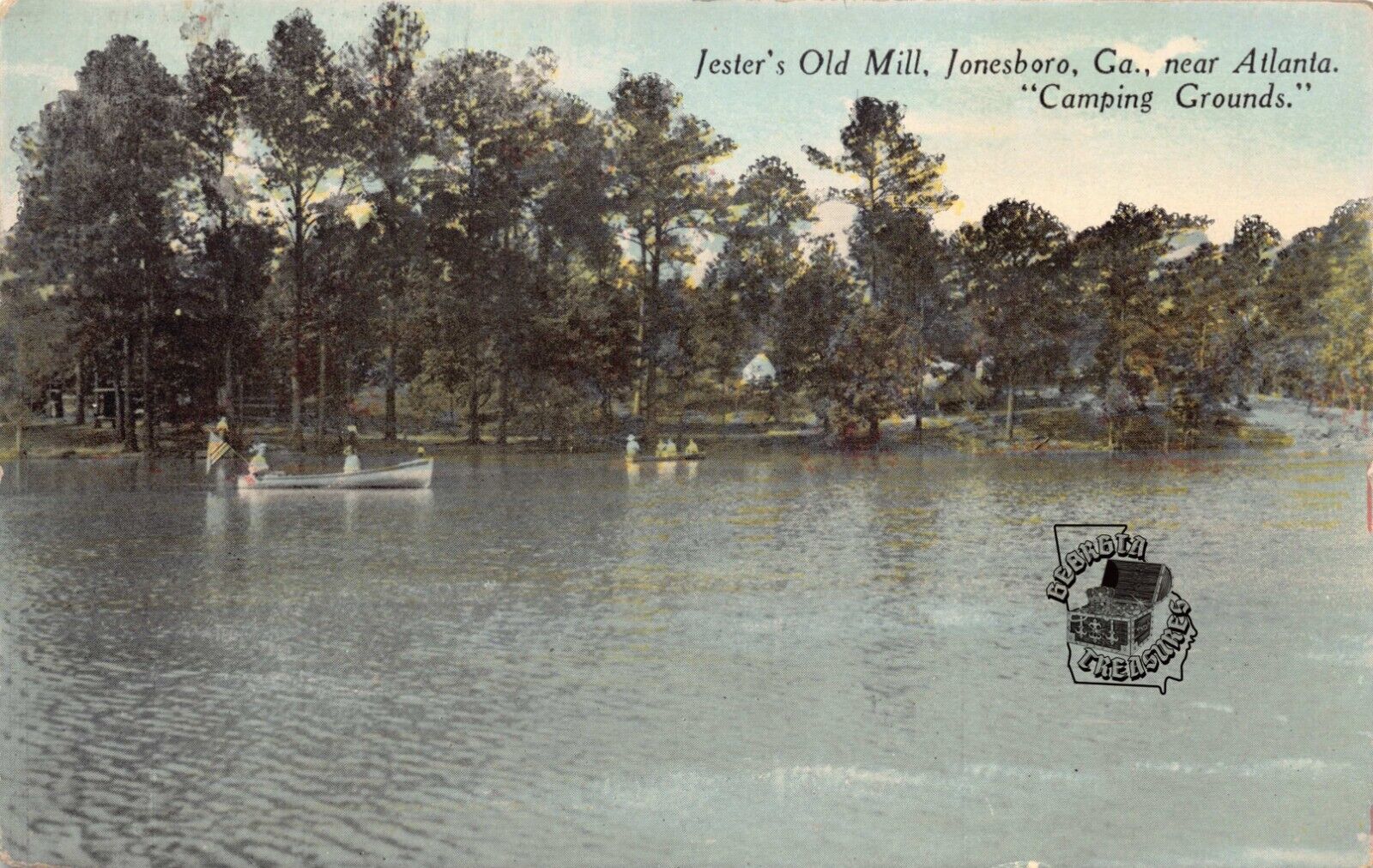 GA~GEORGIA~JONESBORO~JESTER'S OLD MILL~CAMPING GROUNDS~BOATING~C.1910