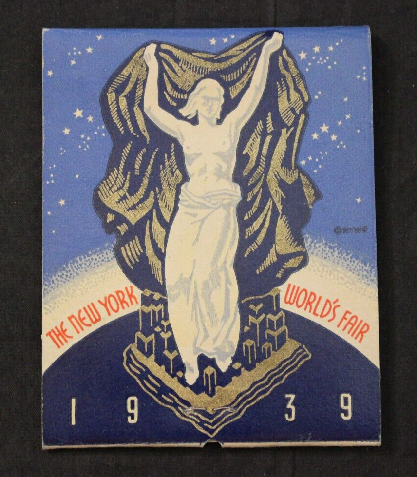 VINTAGE 1939 NEW YORK WORLD\'S FAIR GIANT FEATURE MATCHBOOK ~ COMPLETE ~ UNSTRUCK