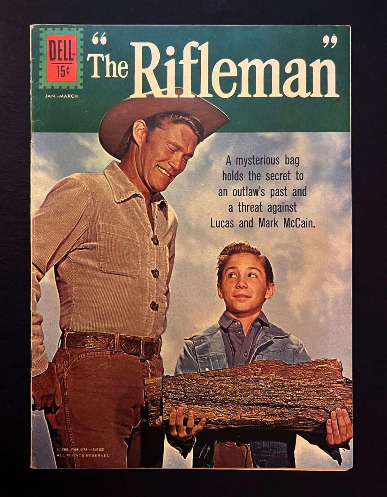 RIFLEMAN #10 Classic Innuendo Log Cover Chuck Connors NICE COPY Dell Comics 1962