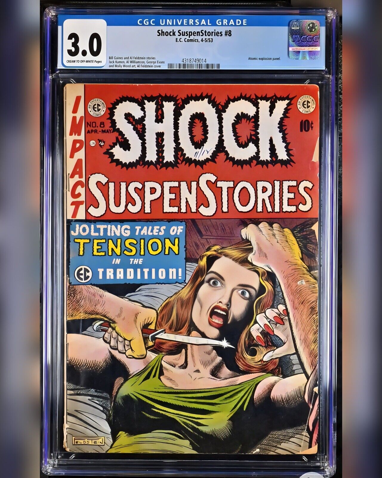 SHOCK SUSPENSTORIES 8 EC COMICS 1953 PRE-CODE HOROR CGC 3.0