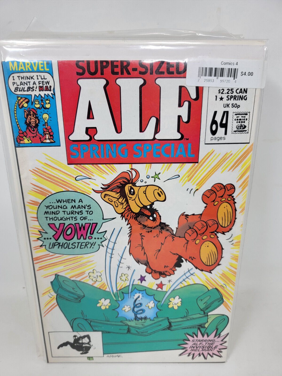 ALF SPRING SPECIAL #1 1989 Marvel 7.5 Dave Manak Cover Art SUPER-SIZED