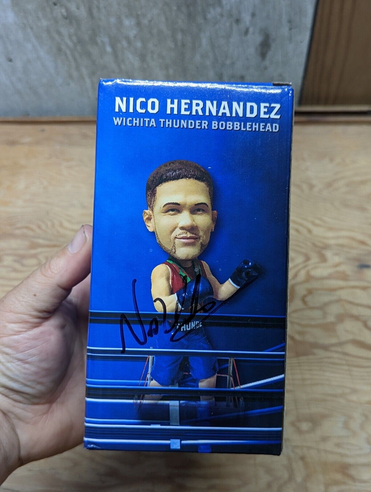 Wichita Thunder SIGNED Nico Hernandez Bobblehead Boxing Brand New